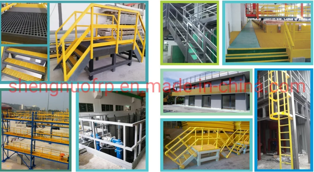 FRP/GRP Molded Grating System Stair Tread Operation Platform System